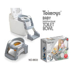 Grey Children's Toilet Trainer Seat – Foldable Potty Ladder with Color Box, Easy - to - Use Toilet Seat for Kids