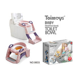 Pink Children's Toilet Trainer Seat - Foldable Potty Ladder with Color Box, Easy - to - Use Toilet Seat for Kids