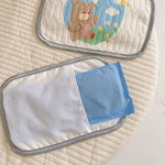 Cute Bear Pattern 2 Piece Set Kids Cooling Pad Set - 60x120cm Cartoon Latex Mattress Protector, Pillow