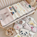 Rabbit Pattern 2 Piece Set Kids Cooling Pad Set - 60x120cm Cartoon Latex Mattress Protector, Pillow