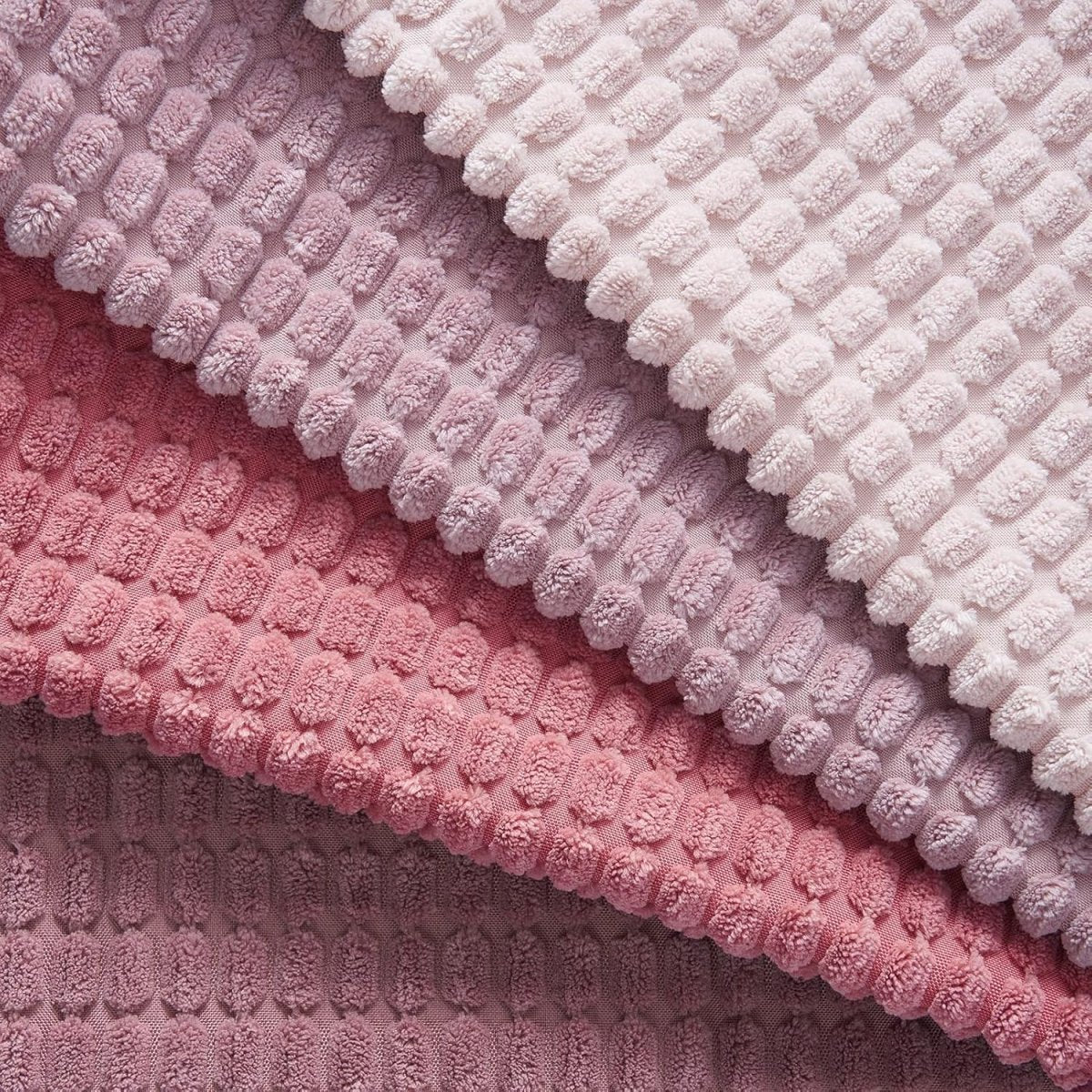 Corduroy Corn Grain Cushion Covers - Soft Velvet with Hidden Zipper - Stylish Mix of Pink Shades, 45cm x 45cm (Pack of 4)