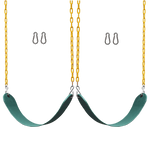 2 Pack Swings Seats Heavy Duty 66" Chain Plastic Coated Playground Swing