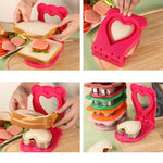 3 Pcs Orange Heart Sandwich Maker Sealer - DIY Toast Pocket Bread Cutter & Sealer Mold (PP + 304 Stainless Steel)