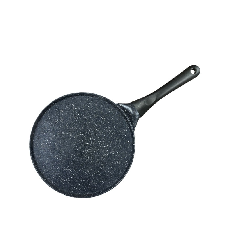 Large Black Flat + Black Handle (Gas Model) Non - Stick Pancake Pan - 7 - Hole Fun Shapes Breakfast Griddle (27cm)