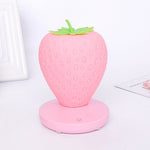 Pink Cute Silicone Strawberry Night Light - USB Rechargeable, Touch Control