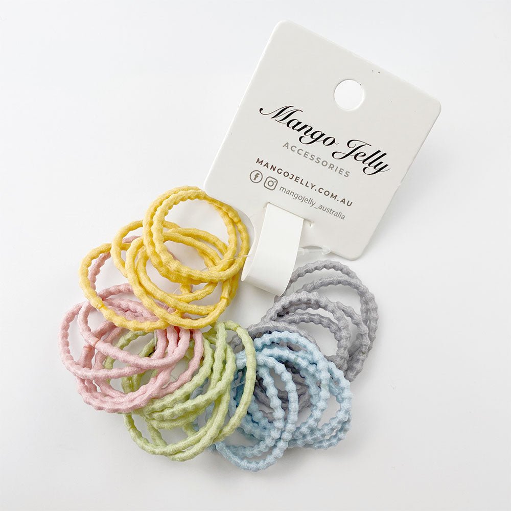 MANGO JELLY Kids Hair Ties (3cm) - Bubbly Milky - Twin Pack