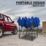 3x3m Pop Up Gazebo Outdoor Tent Folding Marquee Party Camping Market Canopy w/ Side Wall - blue