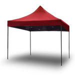 3x3m Pop Up Gazebo Outdoor Tent Folding Marquee Party Camping Market Canopy w/ Side Wall - red