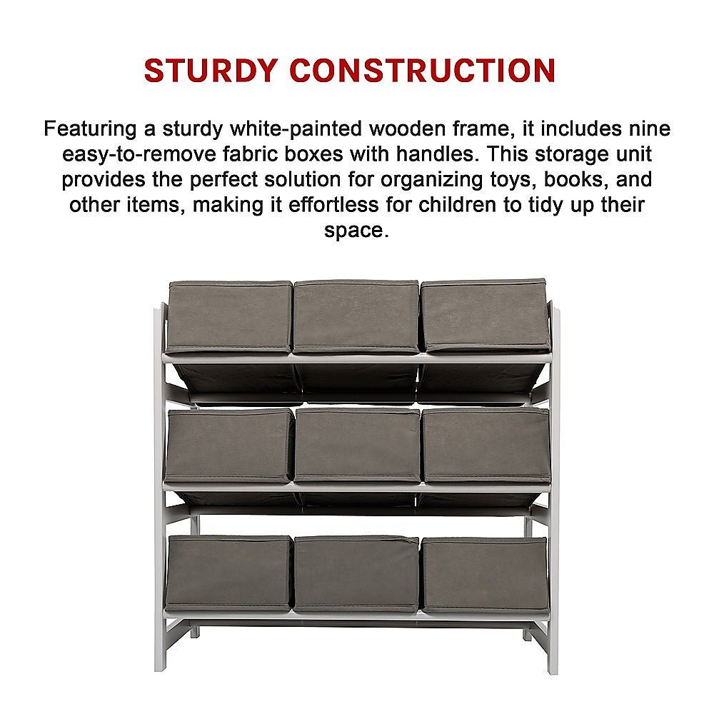 Kids Toy Box Storage Unit Drawers Childrens Bedroom Shelf Baby Nursery Furniture Grey
