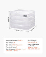 Scrapbook Paper Storage 4 Pack Stackable Plastic Board Game Boxes Clear Case