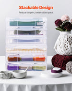 Scrapbook Paper Storage 6 Pack Stackable Plastic Board Game Boxes Clear Case