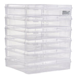 Scrapbook Paper Storage 6 Pack Stackable Plastic Board Game Boxes Clear Case