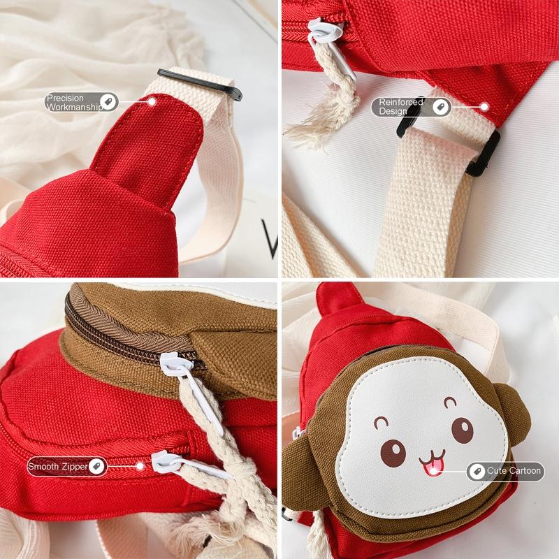 Adorable Monkey Crossbody Bag For Kids - Yellow
