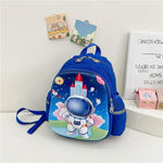 Blue Cartoon Astronaut Kids School Bag - Astronaut Dark Blue