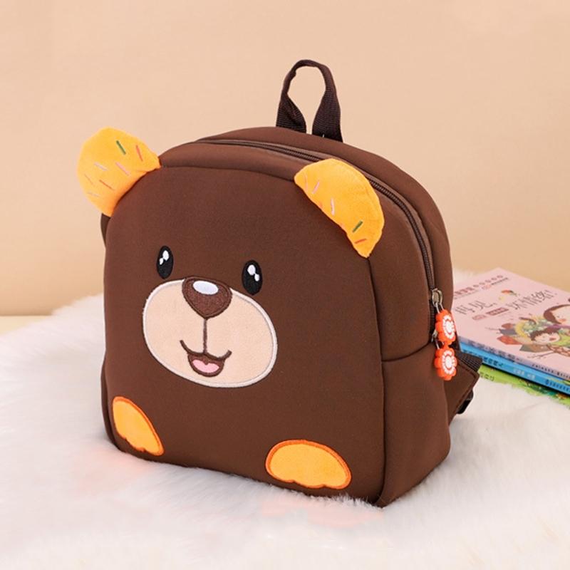 Kids' Anti - lost School Bag - Secure & Stylish - Brown Bear Medium