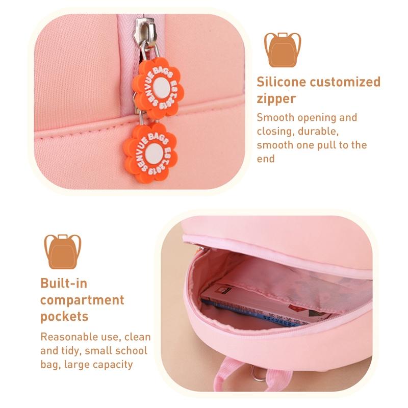 Kids' Anti - lost School Bag - Secure & Stylish - Pink Apple Medium