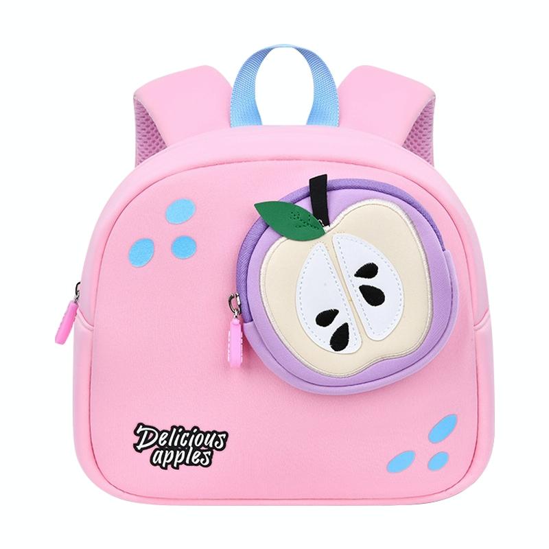 Kids' Anti - lost School Bag - Secure & Stylish - Pink Apple Medium