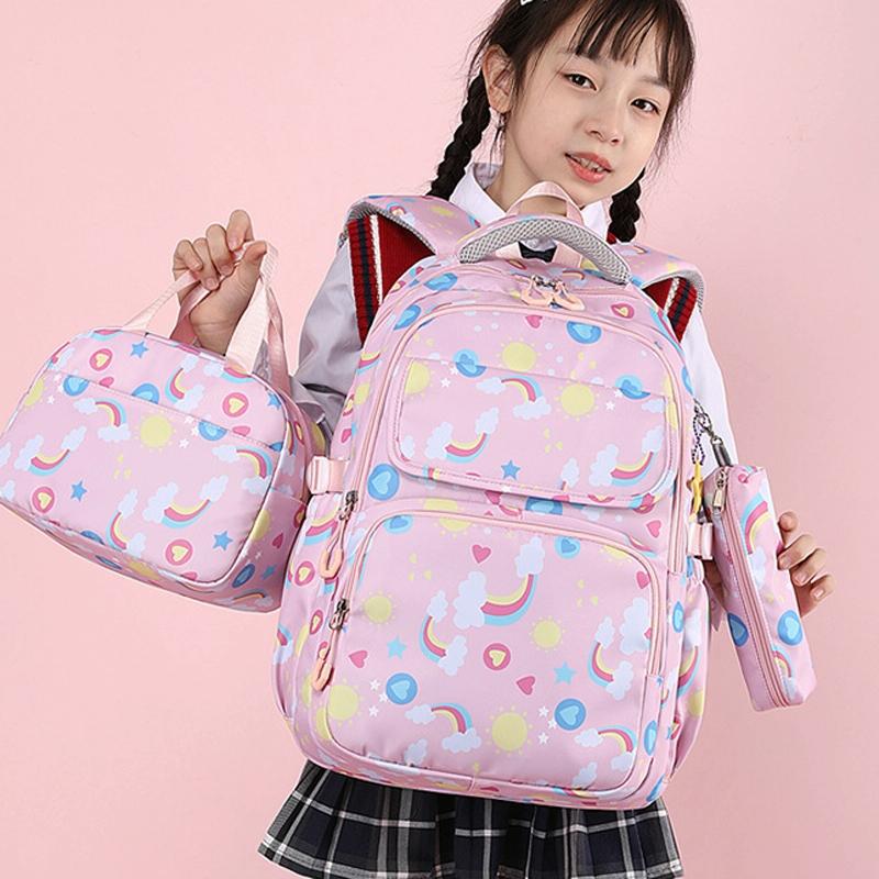 Kids Backpack Set with Lunch Bag & Pencil Case - 3 in 1 - Black