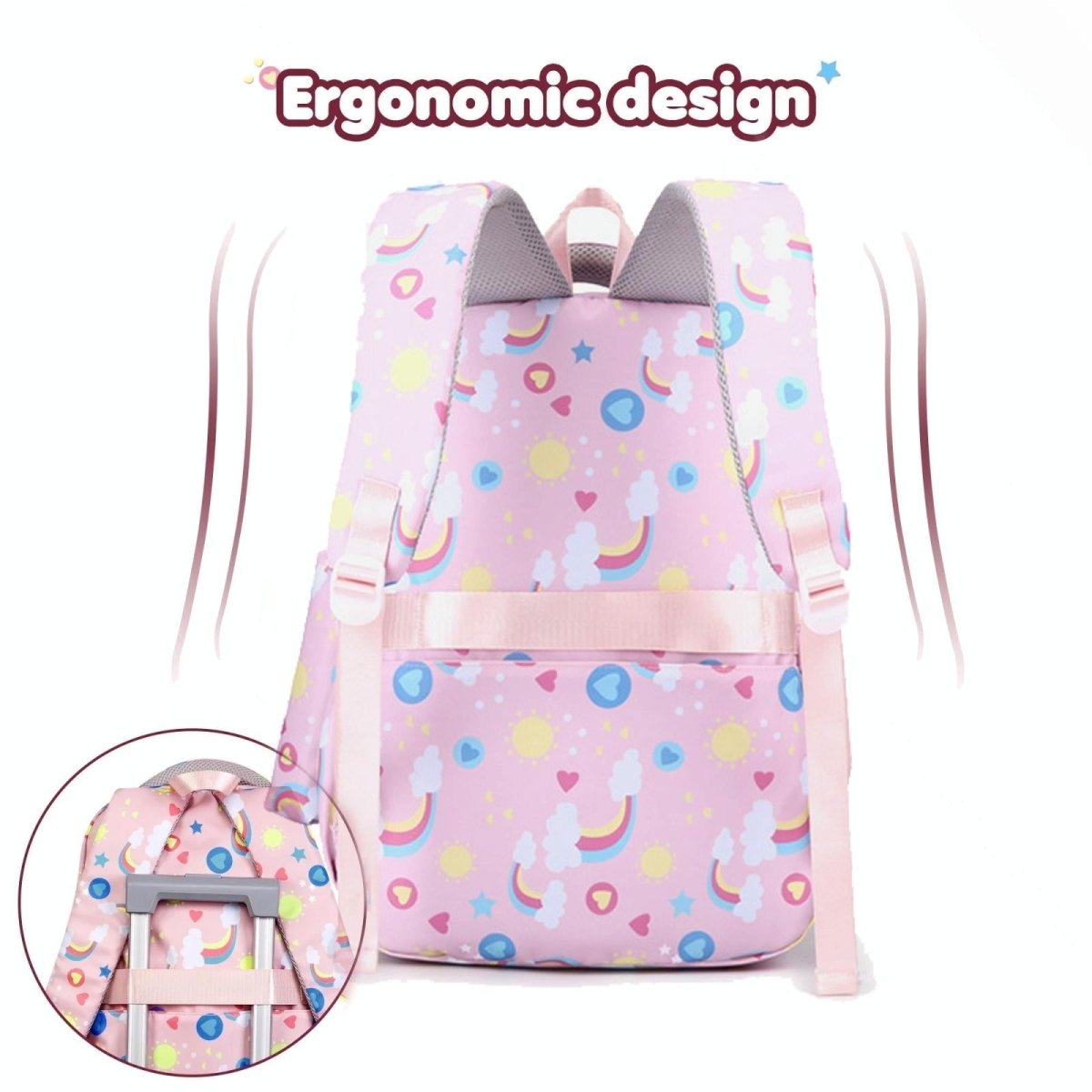Kids Backpack Set with Lunch Bag & Pencil Case - 3 in 1 - Purple