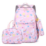 Kids Backpack Set with Lunch Bag & Pencil Case - 3 in 1 - Purple