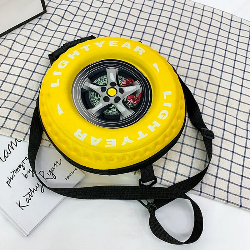 Kindergarten Shoulder Bag - Tire Shaped for Kids - Blue
