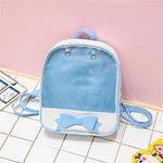 Mini Clear Kids Backpack with Bow - Perfect for School - Black