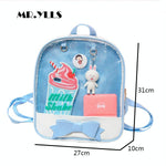 Mini Clear Kids Backpack with Bow - Perfect for School - Green
