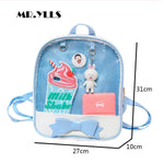 Mini Clear Kids Backpack with Bow - Perfect for School - Green