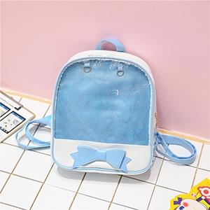 Mini Clear Kids Backpack with Bow - Perfect for School - Pink