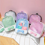 Mini Clear Kids Backpack with Bow - Perfect for School - Purple