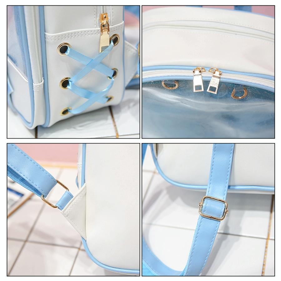 Mini Clear Kids Backpack with Bow - Perfect for School - Purple