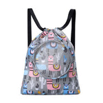 Blue Waterproof Drawstring Beach Bag L Size For Kids Wet & Dry Separation Shoulder Strap - Grey S
