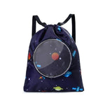 Blue Waterproof Drawstring Beach Bag L Size For Kids Wet & Dry Separation Shoulder Strap - Tibetan S