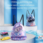 Kids' Swim Bag Cute Cartoon Beach Backpack Waterproof Dry / Wet Large 2 Layer - Blue - Large 2 Layer