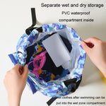 Kids' Swim Bag Cute Cartoon Beach Backpack Waterproof Dry / Wet Large 2 Layer - Blue - Large 2 Layer