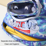 Kids' Swim Bag Cute Cartoon Beach Backpack Waterproof Dry / Wet Large 2 Layer - Blue - Large 2 Layer