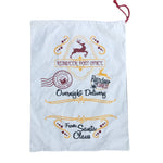 50x70cm Canvas Hessian Christmas Santa Sack Xmas Stocking Reindeer Kids Gift Bag, Cream - Sleigh Mail (2)