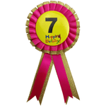 BIRTHDAY BADGE Party Favour Award Rosette Fancy Dress Girls Boys Childrens Kids - 