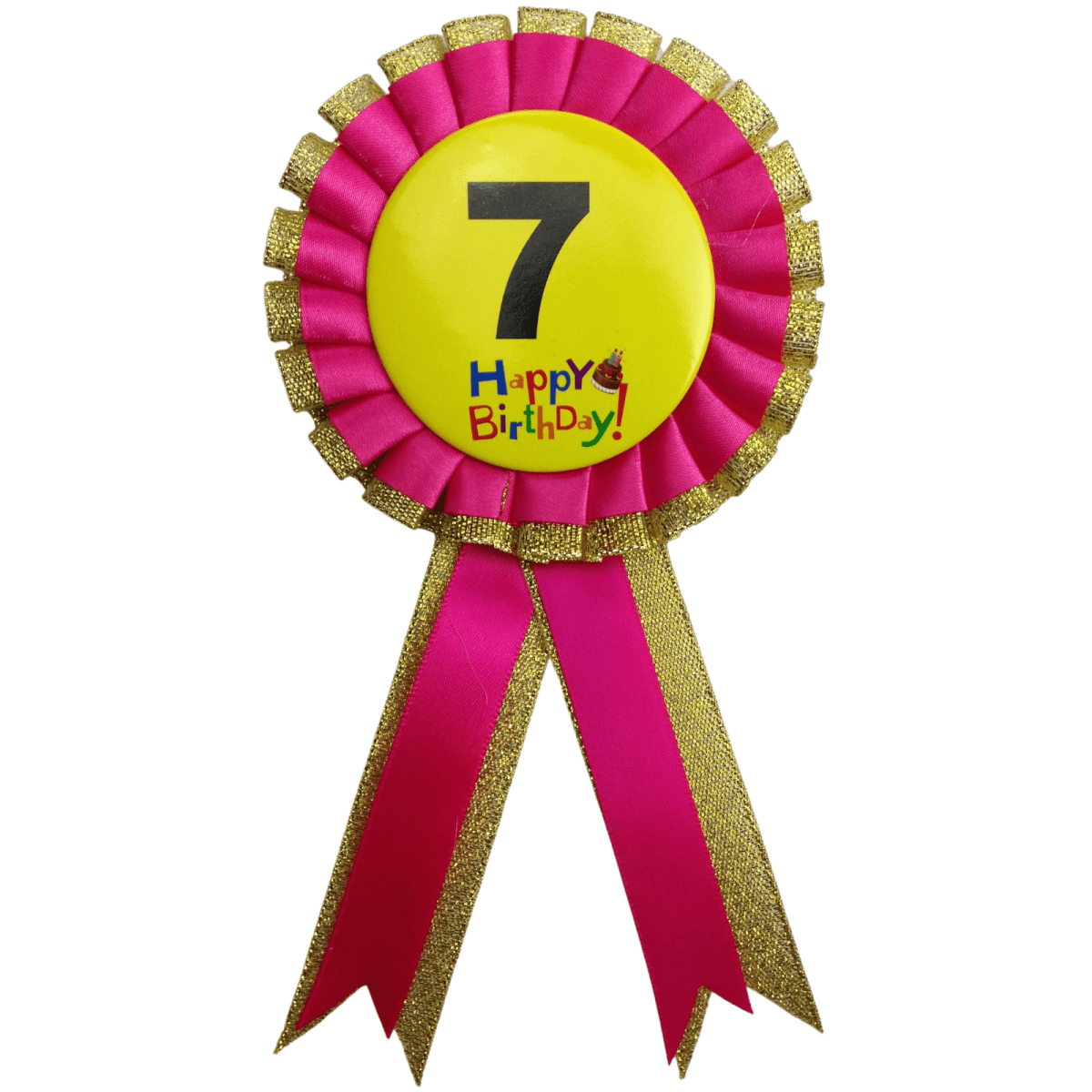 BIRTHDAY BADGE Party Favour Award Rosette Fancy Dress Girls Boys Childrens Kids - 