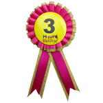 BIRTHDAY BADGE Party Favour Award Rosette Fancy Dress Girls Boys Childrens Kids - 