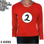 Kids Cat In The Hat Thing 2 Long Sleeve Red Top Party Costume Book Week - S (4 - 5 Years Old)