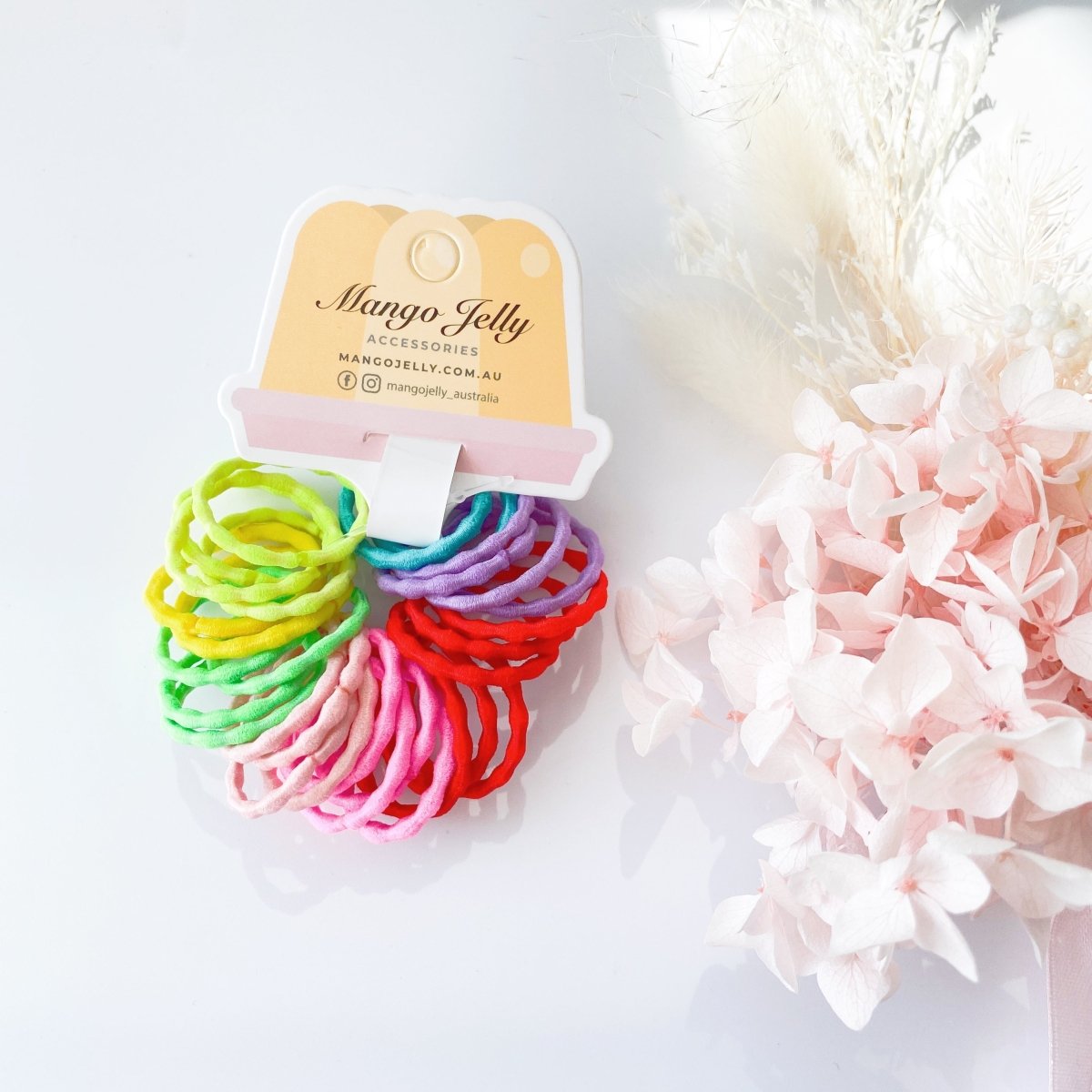 MANGO JELLY Kids Hair Ties (3cm) - Silky Pop Mixed - Twin Pack