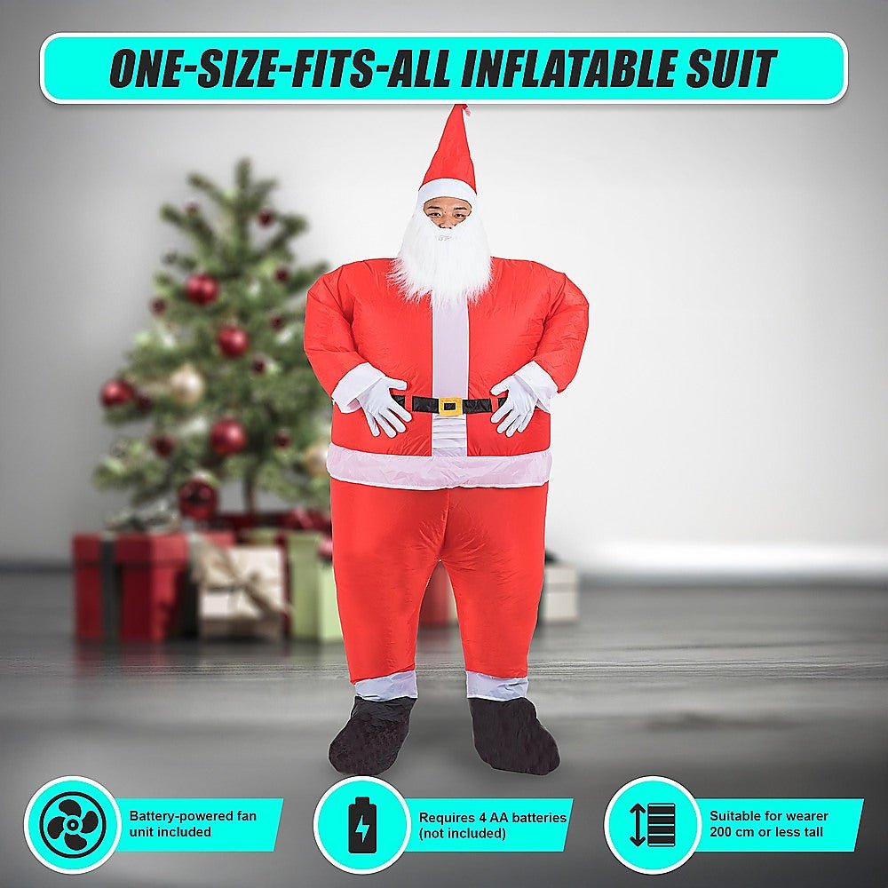SANTA Fancy Dress Inflatable Suit - Fan Operated Costume