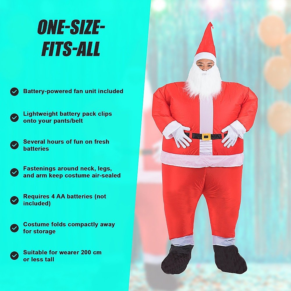 SANTA Fancy Dress Inflatable Suit - Fan Operated Costume