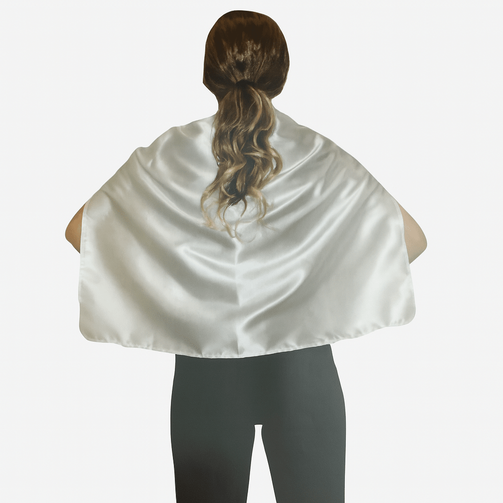 SHORT CAPE Kids Childrens Party Costume Vampire Coat School Team Colours - White