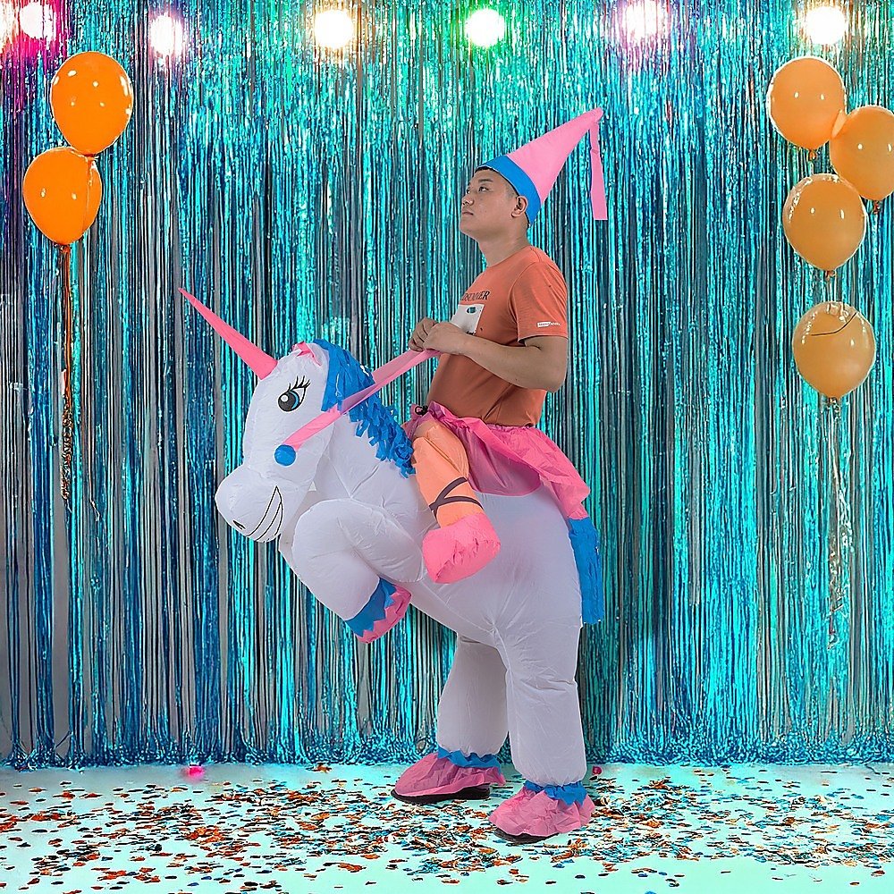 UNICORN Fancy Dress Inflatable Suit - Fan Operated Costume