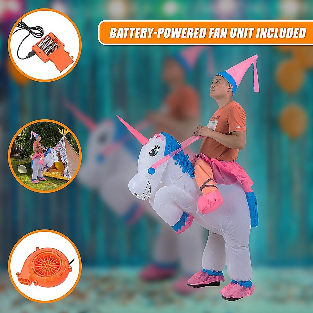 UNICORN Fancy Dress Inflatable Suit - Fan Operated Costume