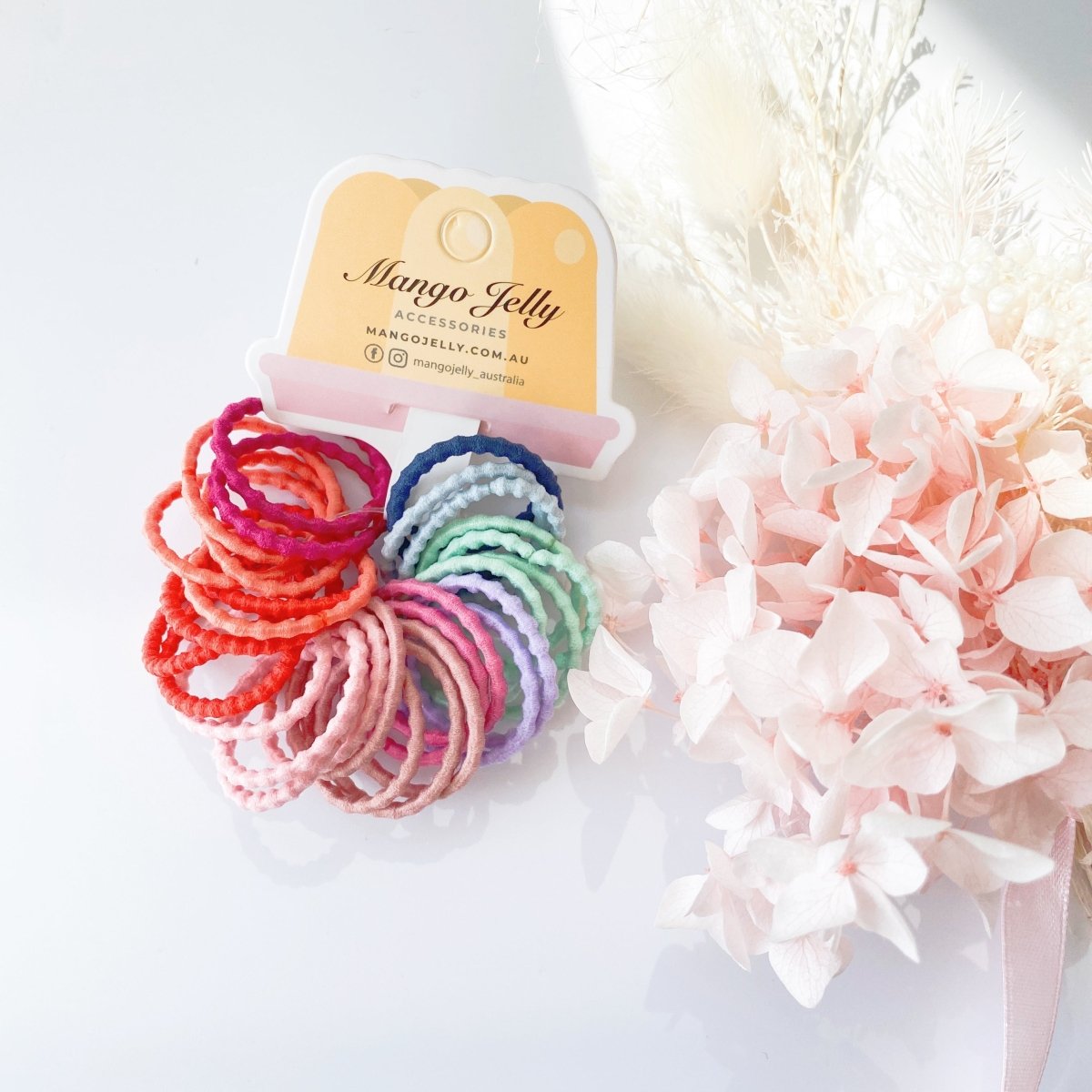 MANGO JELLY Kids Hair Ties (3cm) - Bubbly Retro - Twin Pack