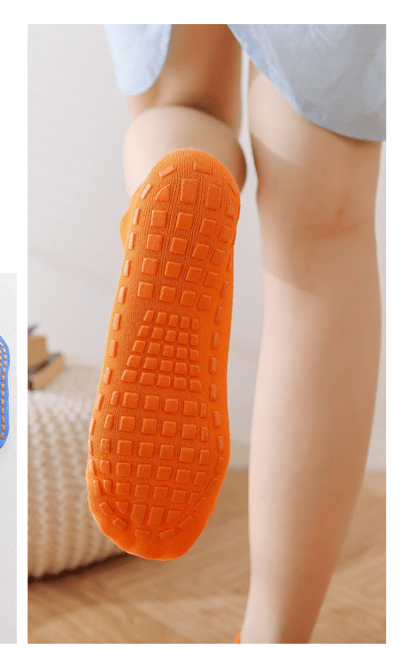 Ten Pairs Of Dark Purple Kids Non - Slip Trampoline Socks for Playground Early Education and Yoga Unisex Anti - Skid Floor Socks for 1 - 5 Years