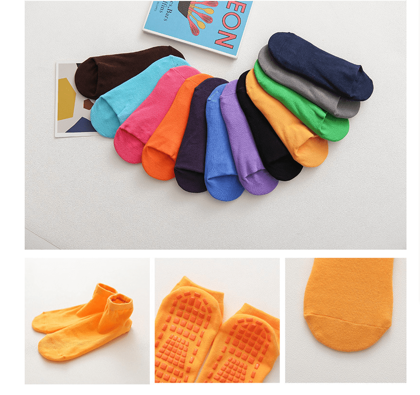Ten Pairs Of Dark Purple Kids Non - Slip Trampoline Socks for Playground Early Education and Yoga Unisex Anti - Skid Floor Socks for 1 - 5 Years